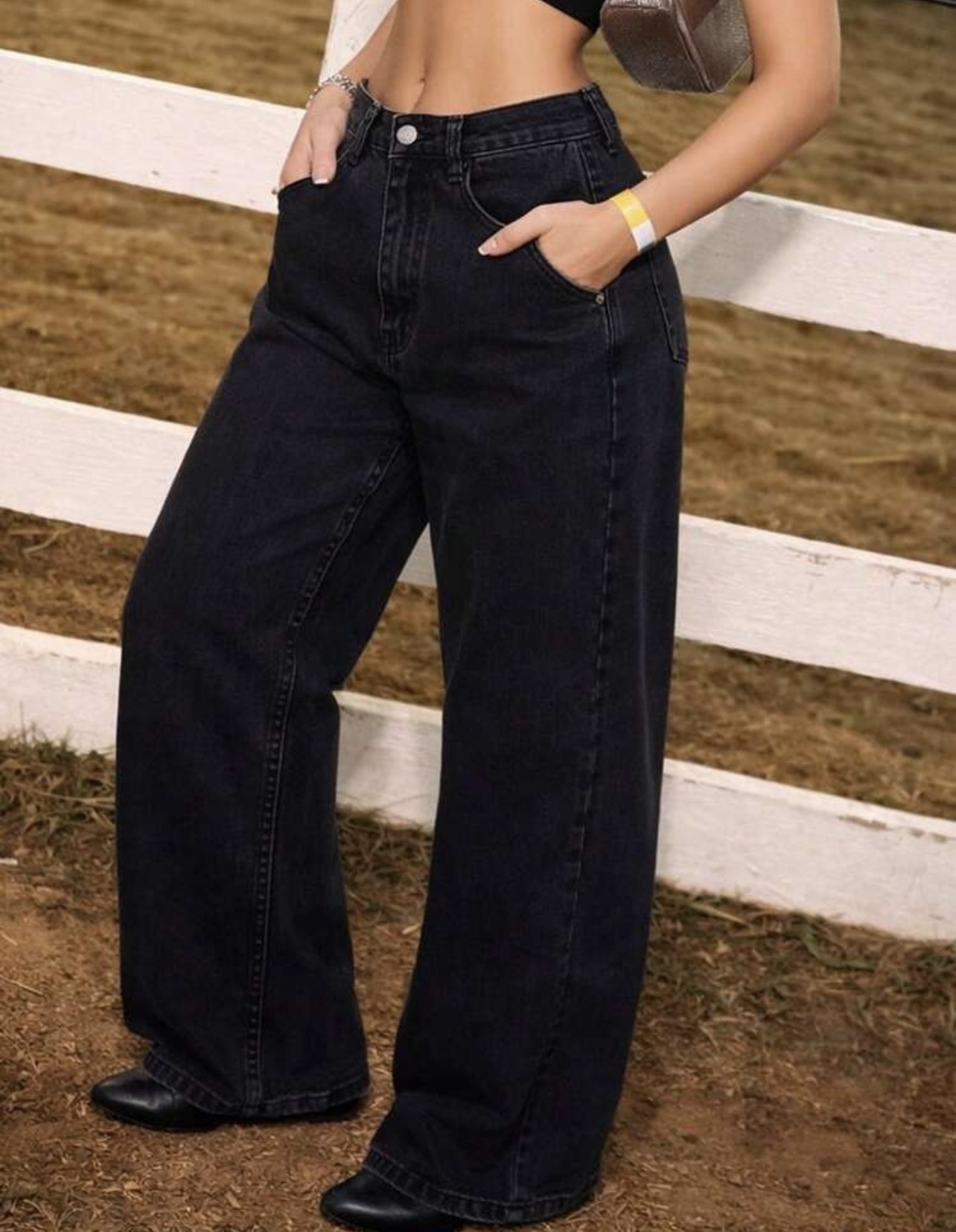 Calça wide leg jeans